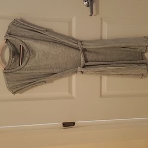 MP tie waisted grey/ white striped dress from Talbot's